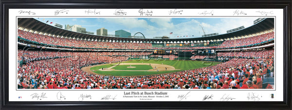 MO-182 Cardinals Last Pitch at Busch with facsimile signatures
