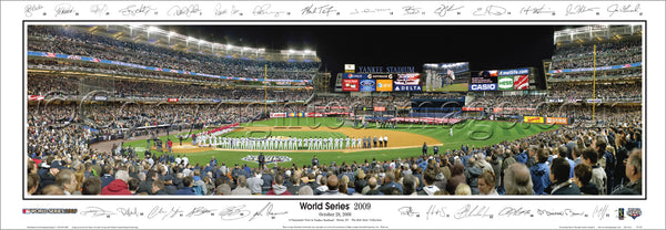 NY-262 Yankees 2009 World Series Game 1 with facsimile signatures